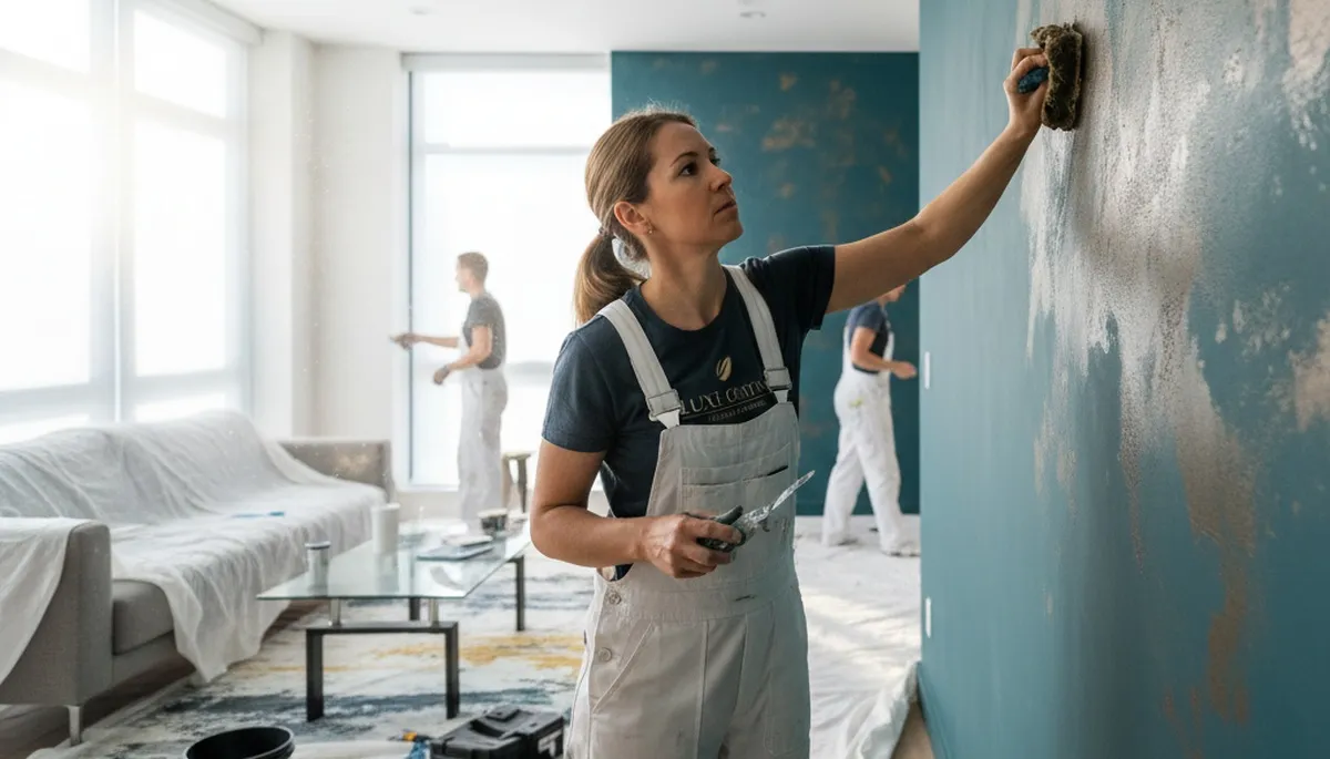 Professional faux painting and decorative wall finishes in West Palm Beach FL coastal home interior